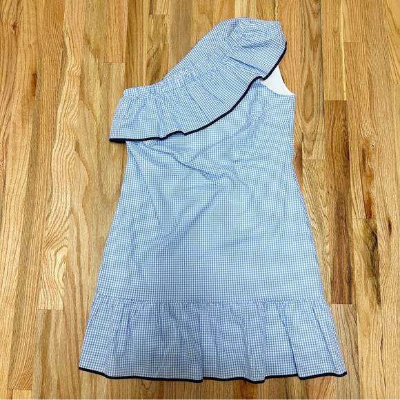 NWT Sail to Sable size Medium Blue Gingham One Shoulder Dress - Picture 2 of 4